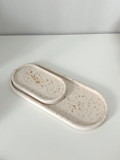 Beige terrazzo coasters