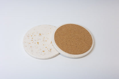 Beige terrazzo coasters