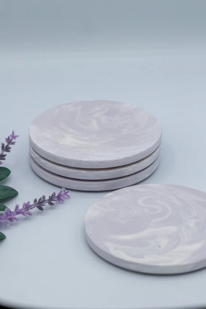 Lavender Marble Coasters